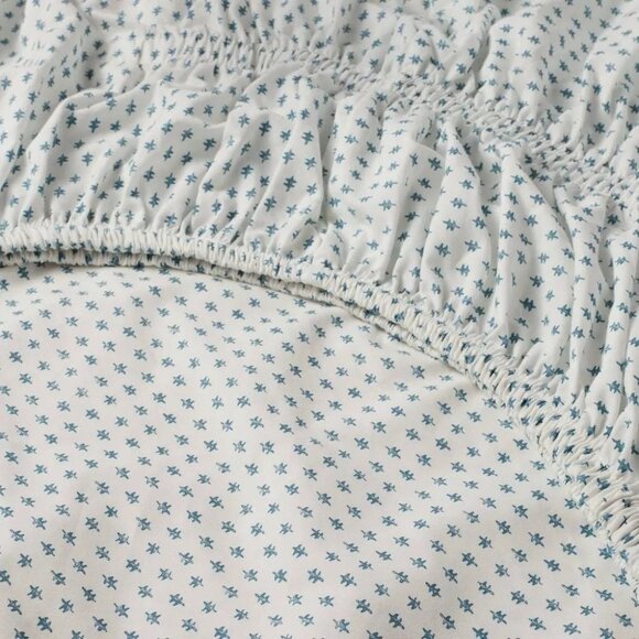 Opalhouse Twin / Twin XL Cotton Percale 3 Pc Teal Dash & White Holiday Sheet Set - Picture 4 of 8